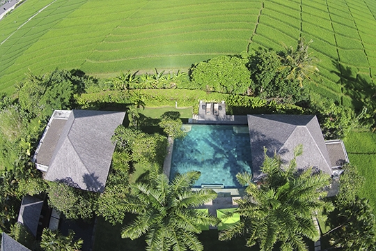 The villas from above